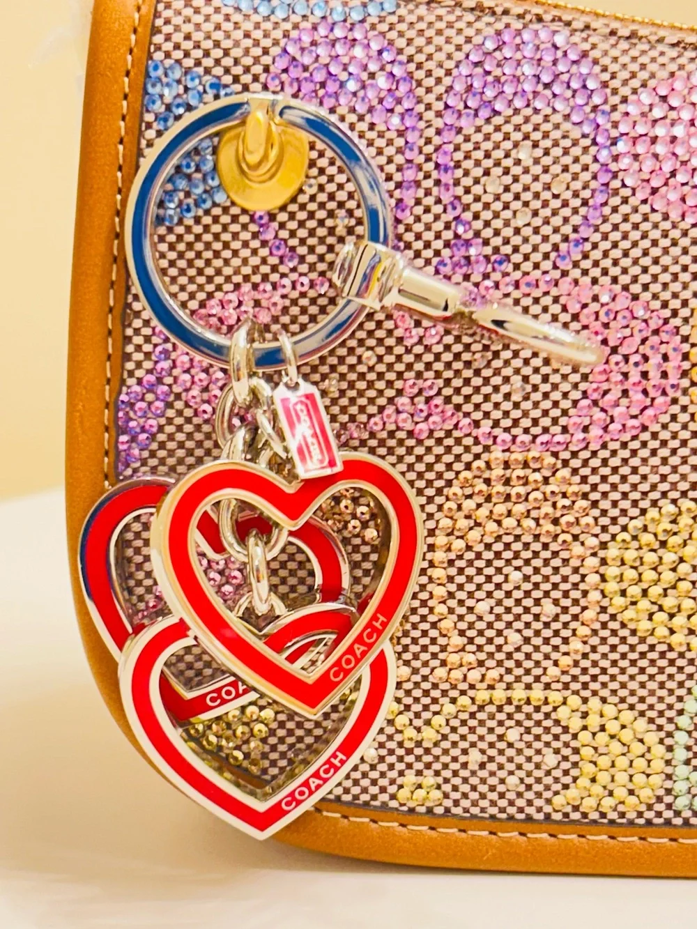EXTREMELY RARE Coach Y2K Red Heart Keychain/ Bag Charm